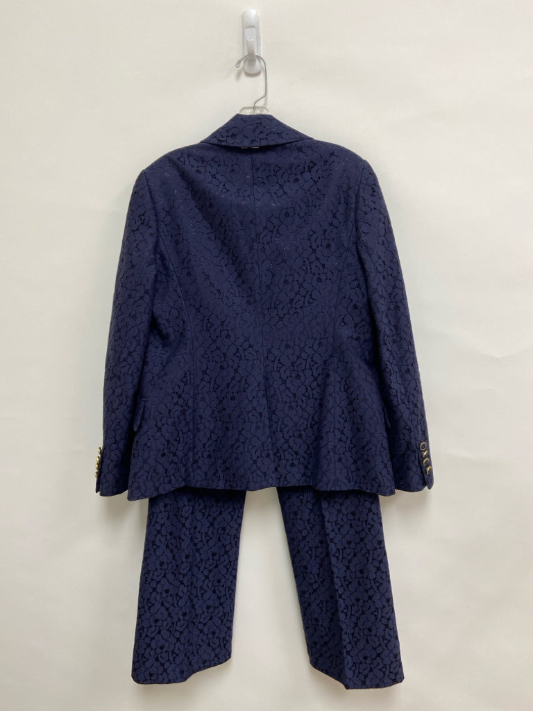 MILLY Size 10 Navy Lace Ladies 2pc Pant Set