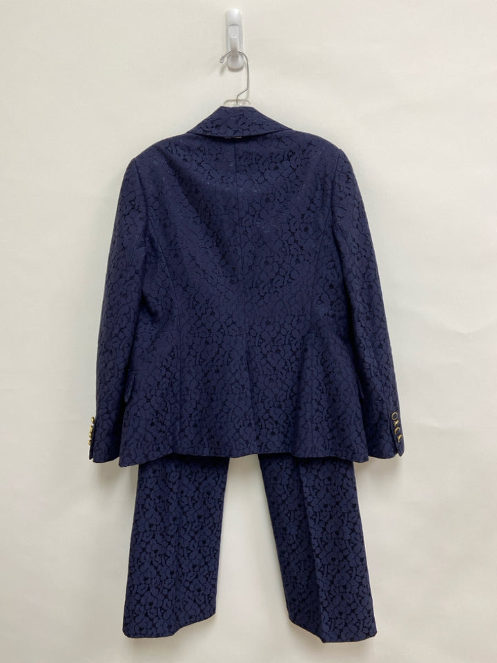 MILLY Size 10 Navy Lace Ladies 2pc Pant Set