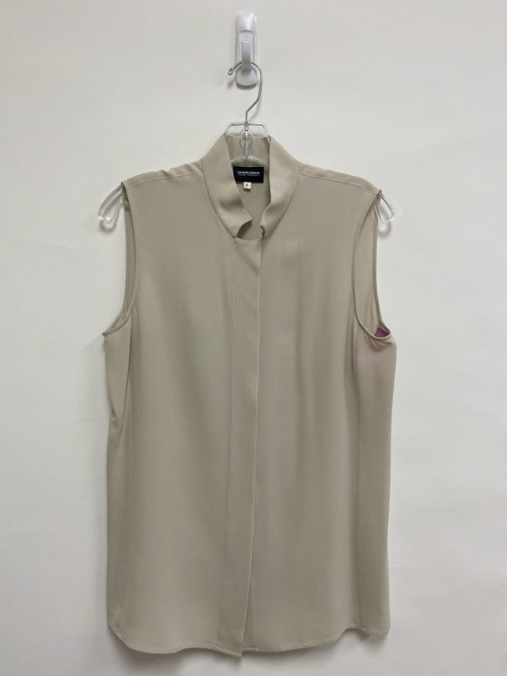 Giorgio Armani Size 10 Beige Sleeveless Ladies Top
