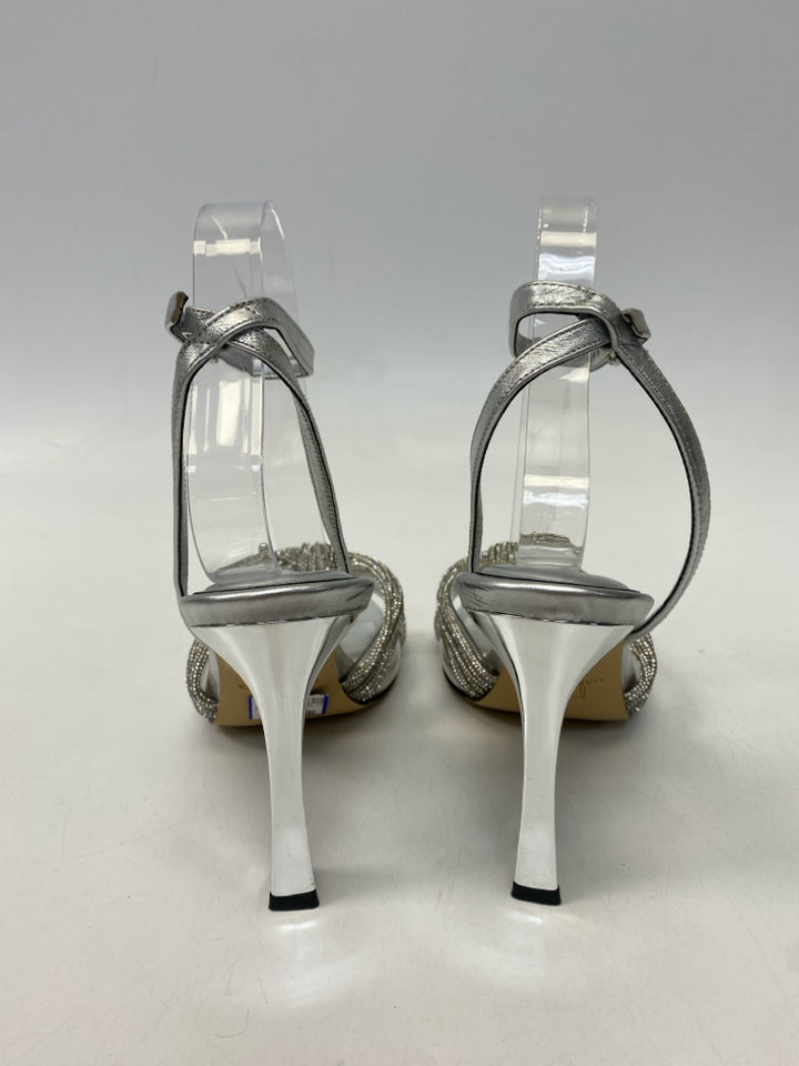 Marc Fisher ML Canellie Size 8 Silver Rhinestone(s) Sandals