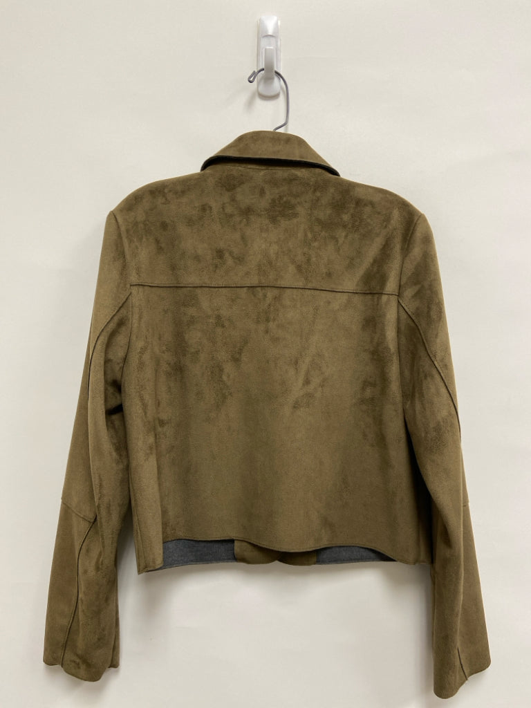 Zara Size XS Mocha Button Up Faux Suede Ladies Jacket