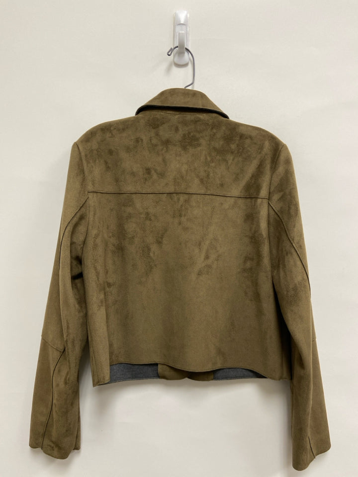 Zara Size XS Mocha Button Up Faux Suede Ladies Jacket