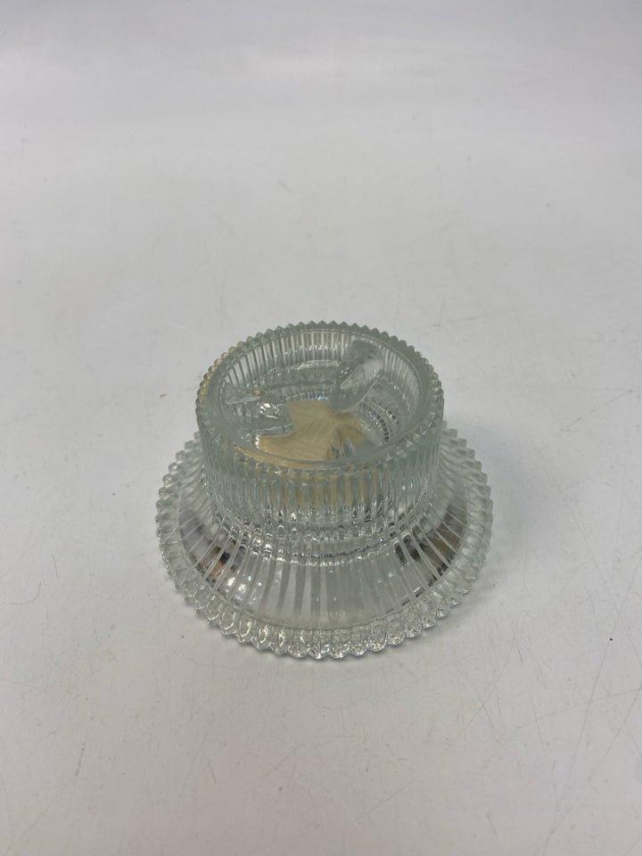 Indiana Glass Clear Ribbed Glass Candleholder(s)