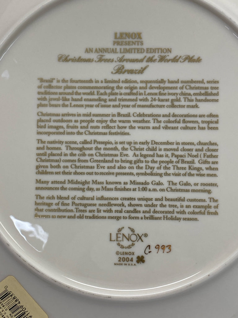 Lenox Cream Green/Multi Christmas Decorative Plate