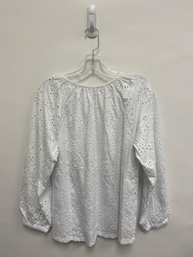 NWT Soft Surroundings Size S White Puff Sleeve Eyelet Ladies Top