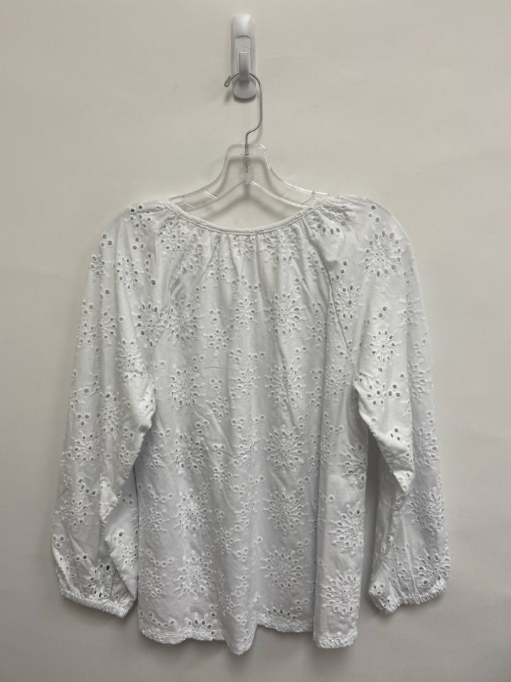 NWT Soft Surroundings Size S White Puff Sleeve Eyelet Ladies Top