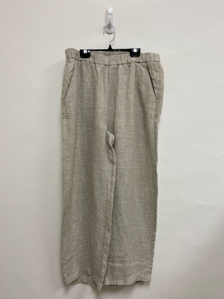 Quince Size L Beige Pull-on Linen Ladies Pants