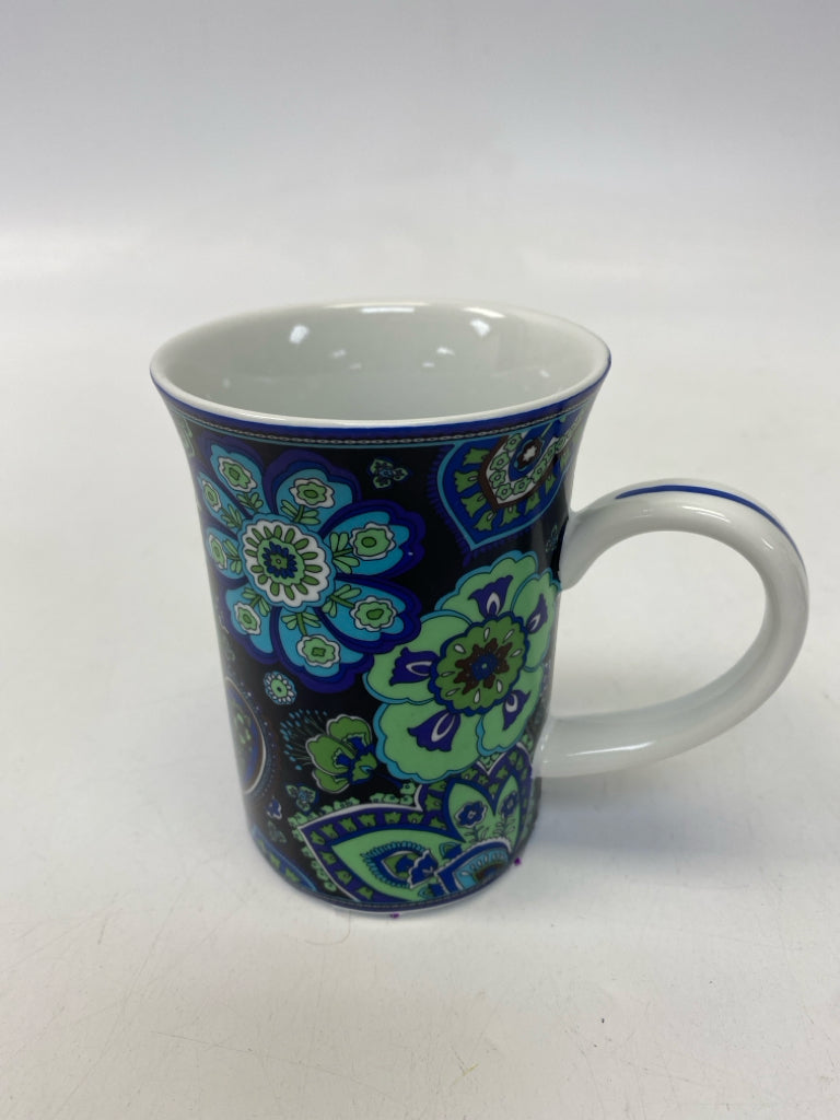 Vera Bradley Blue Green Coffee Mug