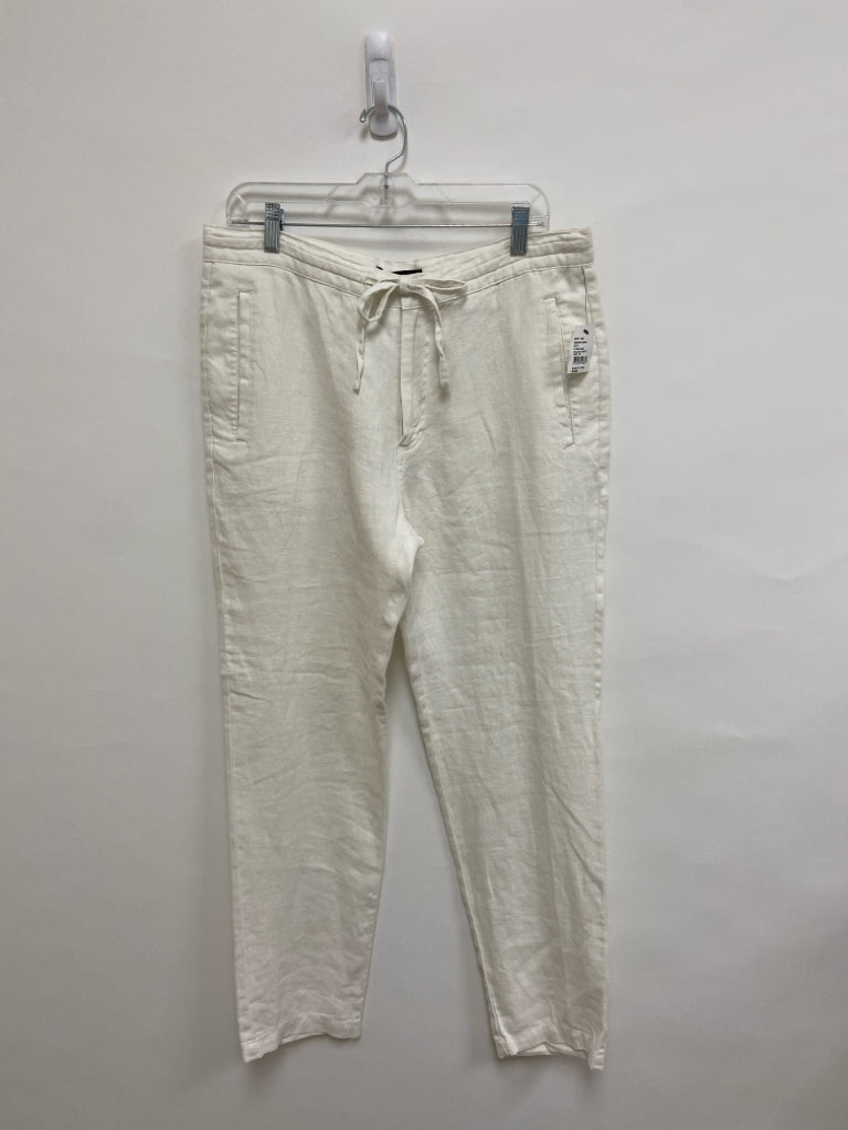NWT Saks Fifth Ave. Size 32 White Linen Ladies Pants