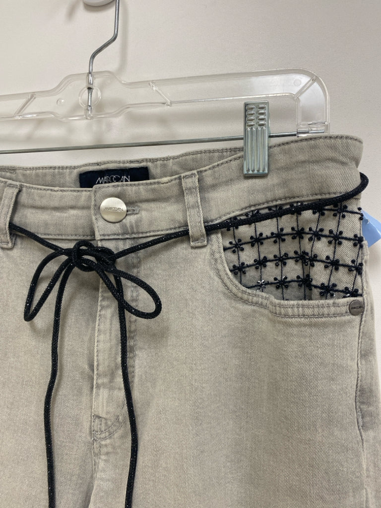 Size 6 Gray Beaded Wide Leg Ladies Jeans