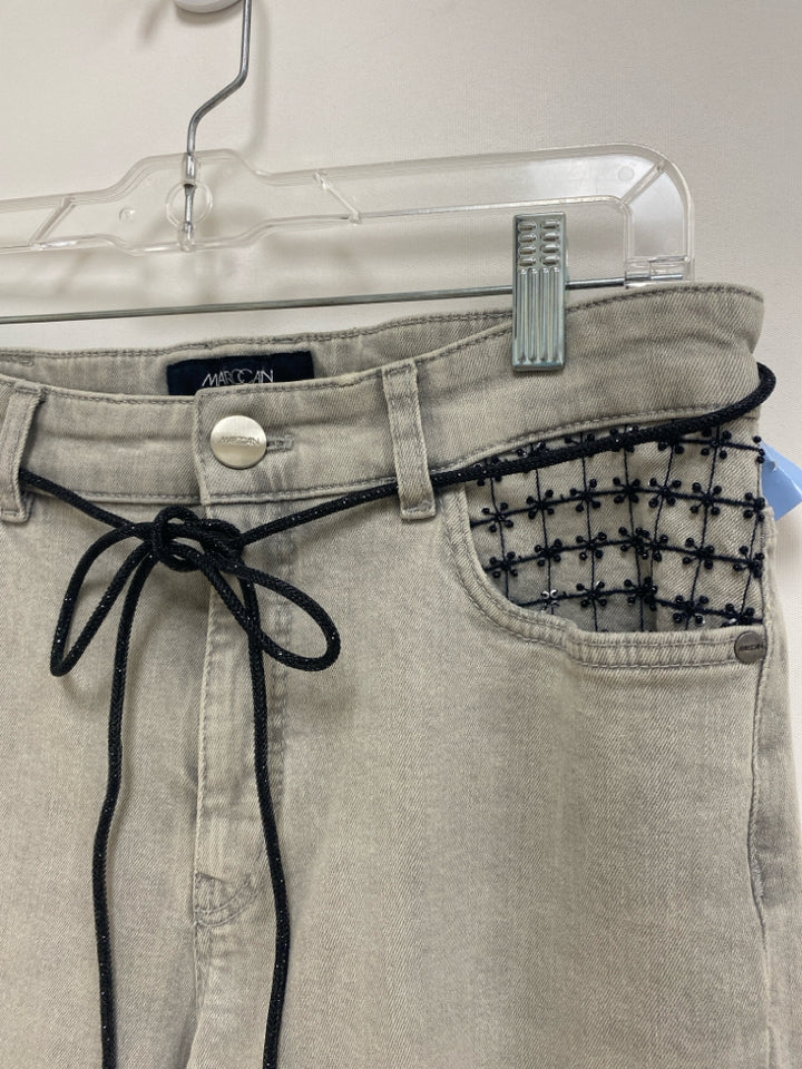 Size 6 Gray Beaded Wide Leg Ladies Jeans