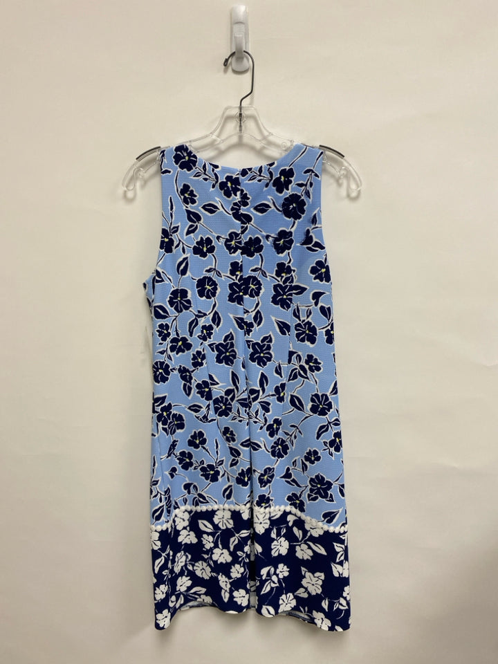 NWT Eliza J Size 8 Blue Navy/White Floral Sleeveless Ladies Dress