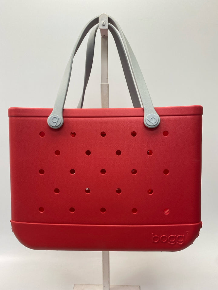 Bogg Bag Red Gray Tote Bag