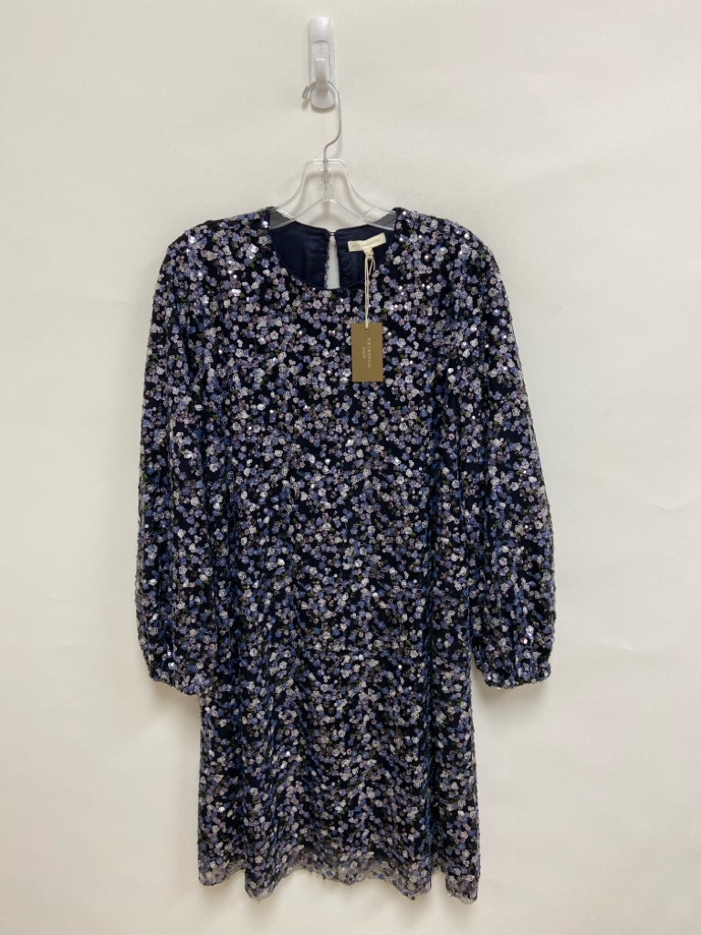 NWT Ann Mashburn Size L Navy Embroidered Sequins Ladies Dress