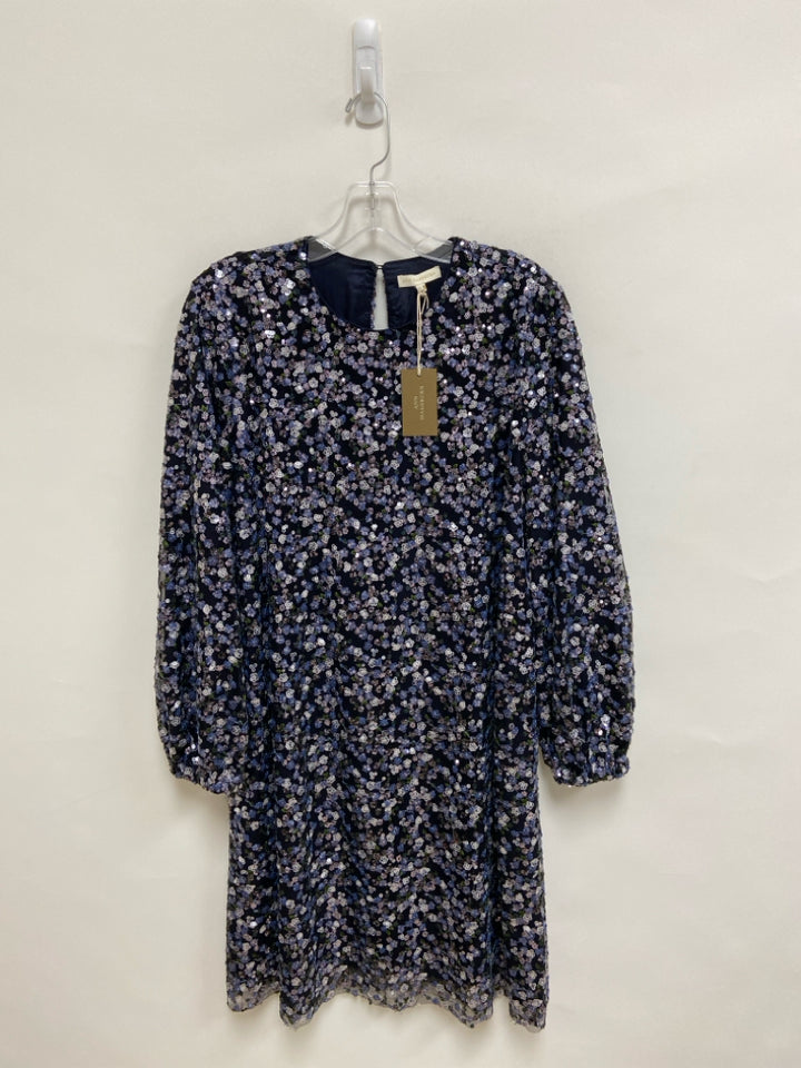 NWT Ann Mashburn Size L Navy Embroidered Sequins Ladies Dress