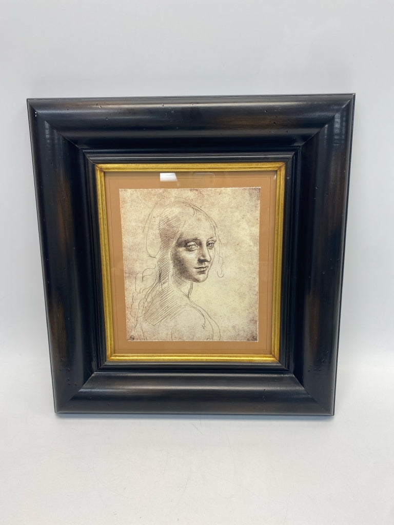 Cream Brown Faces Framed Art