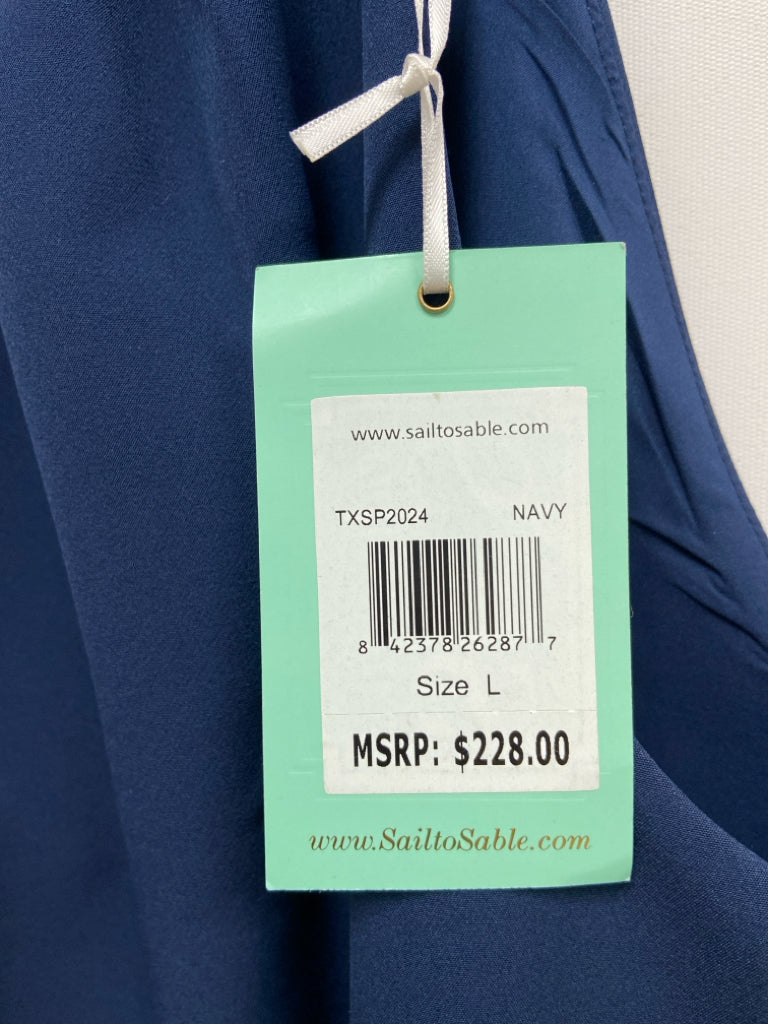 NWT Sail to Sable Size L Navy Sleeveless Ladies Dress