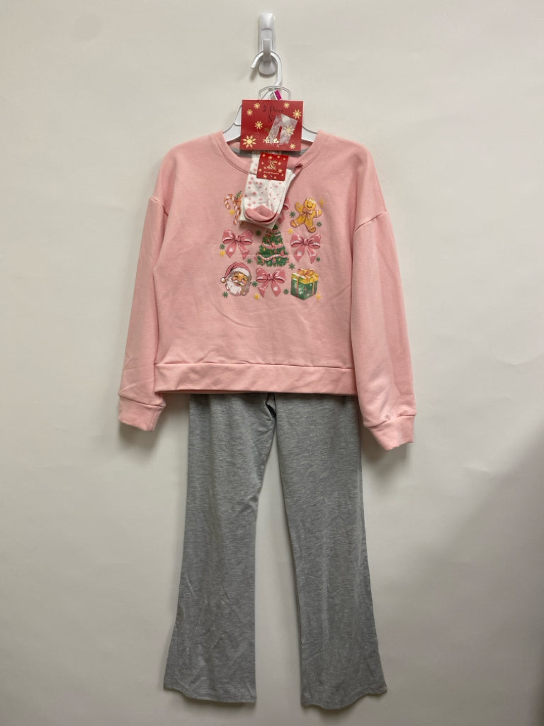 NWT SIZE 12 Pink Gray Christmas Girl&