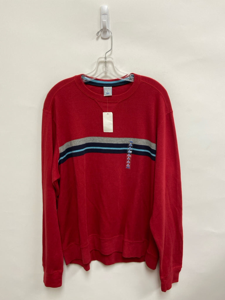 NWT Old Navy Size L Red Navy/Gray Striped Men&