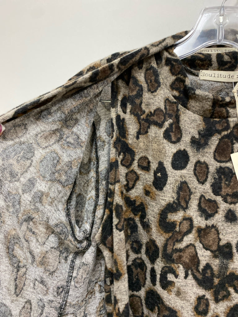 NWT Size M Tan Brown/Black Animal Print Sleeveless Ladies 2pc Dress