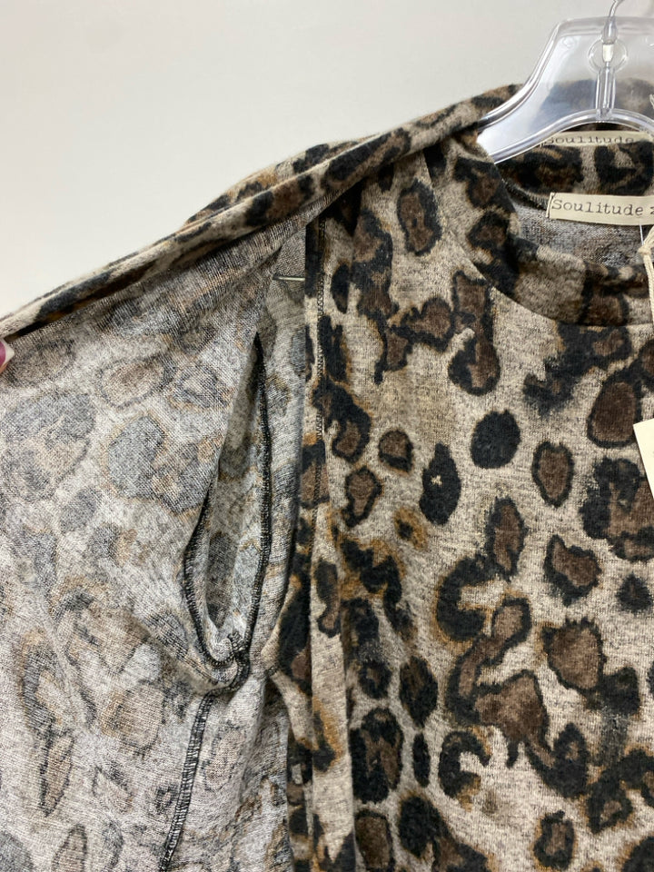 NWT Size M Tan Brown/Black Animal Print Sleeveless Ladies 2pc Dress