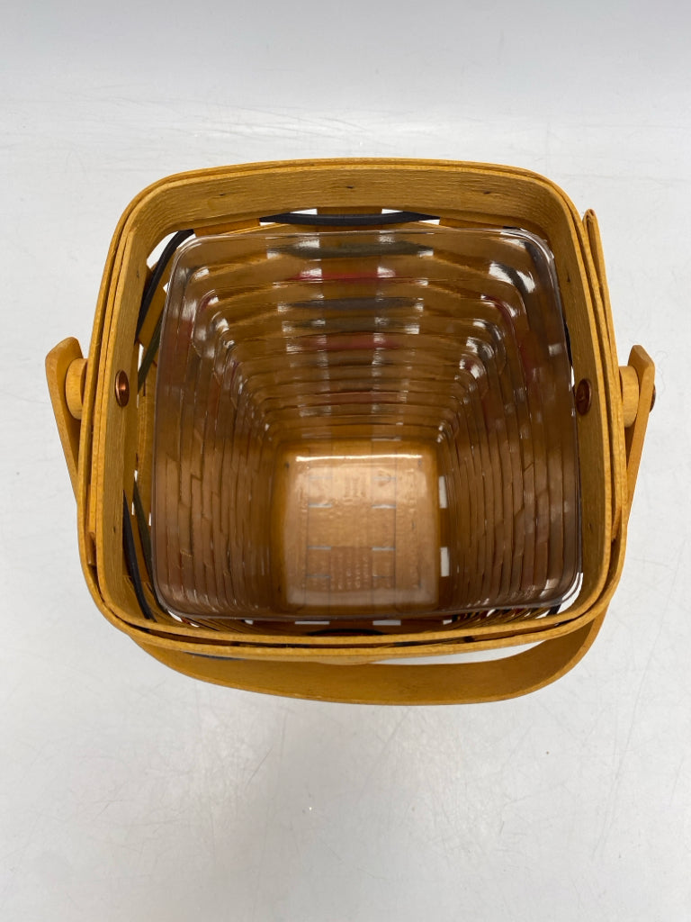 Longaberger Natural Green/Red Woven Basket
