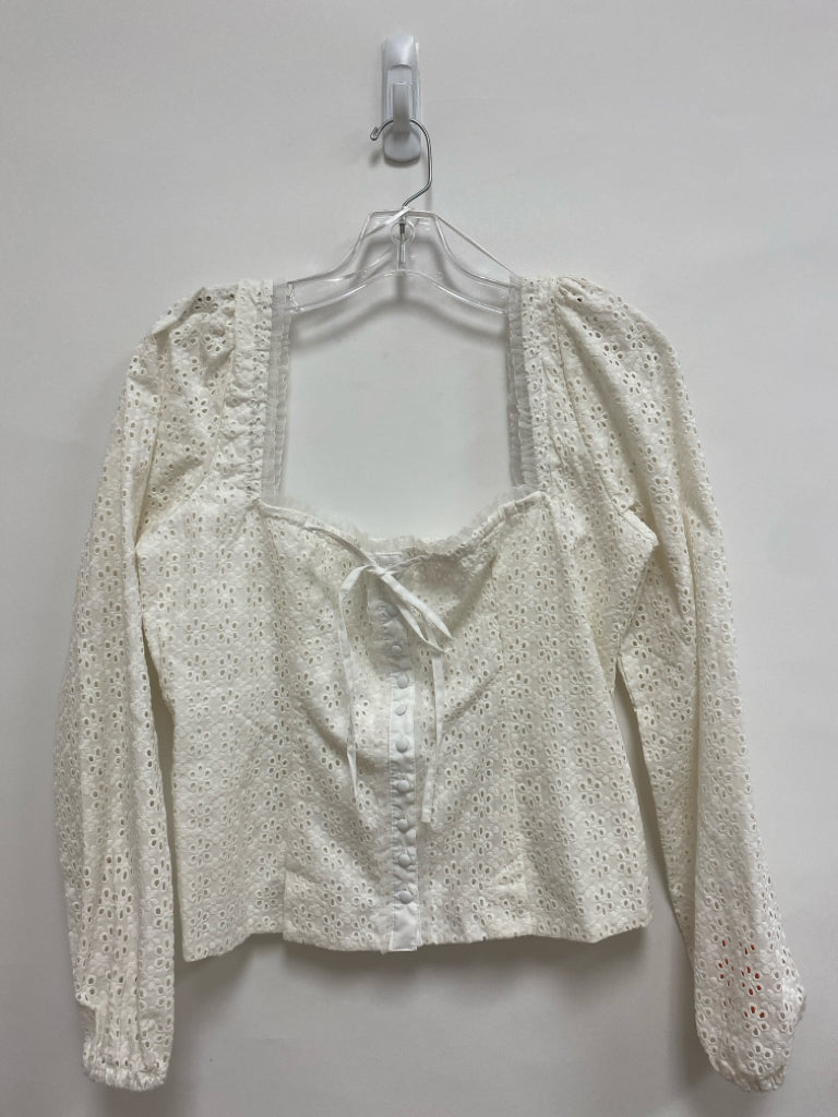 Joie Size M White Eyelet Ladies Top