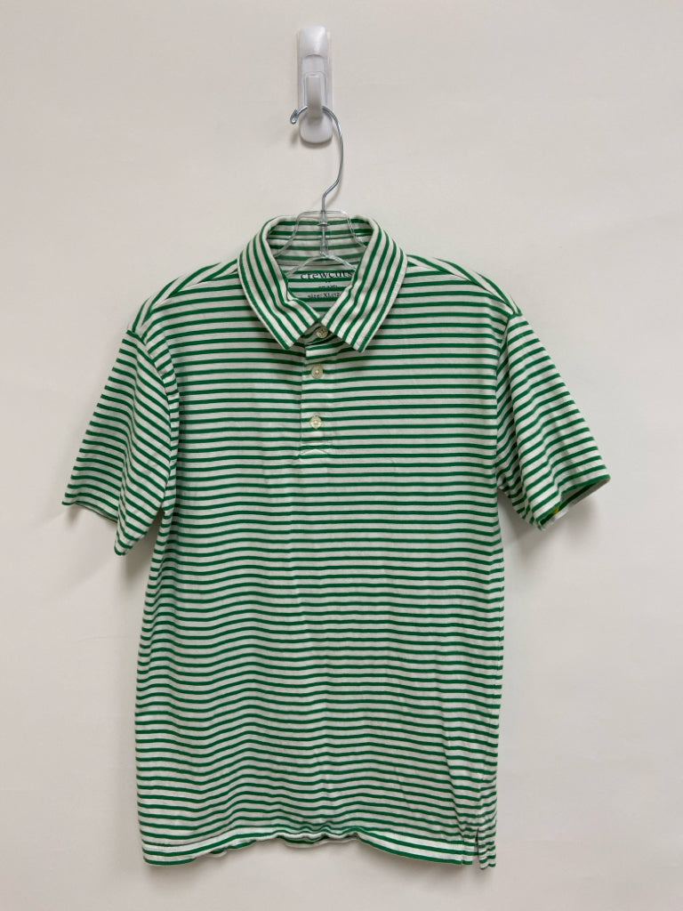 Crew Cuts SIZE 12/14 White/Green Stripes Polo Boy&