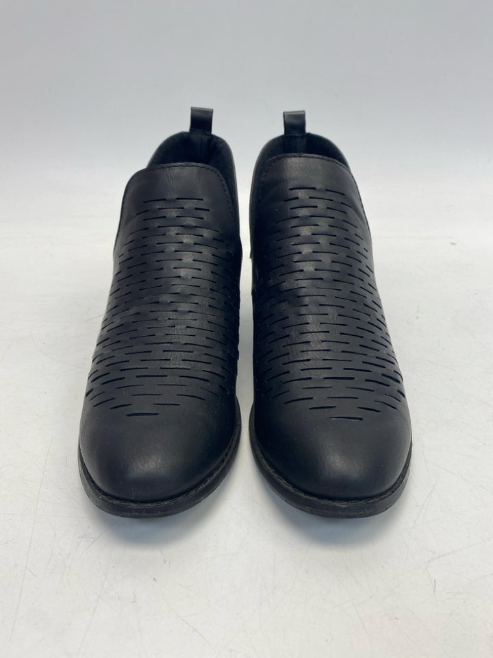 US Shoe Size 6.5 Black Perforated Boots
