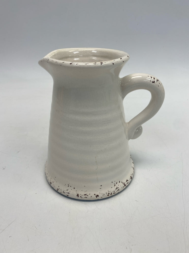 White Distressed Pitcher