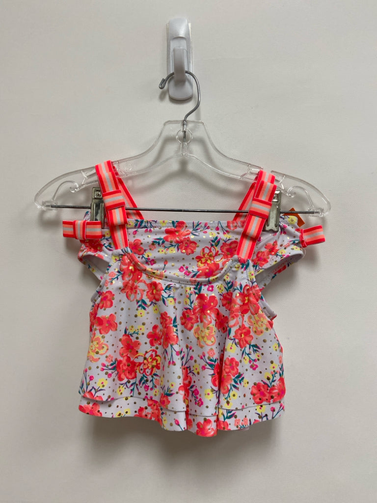 Nicole Miller SIZE 6X White Coral/Gold Flowers Girl&