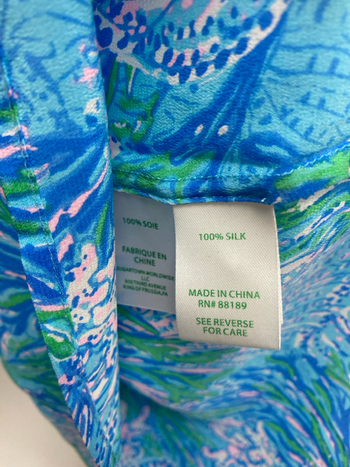 NWT LILLY PULITZER Size XS Blue White/Green Ladies Top