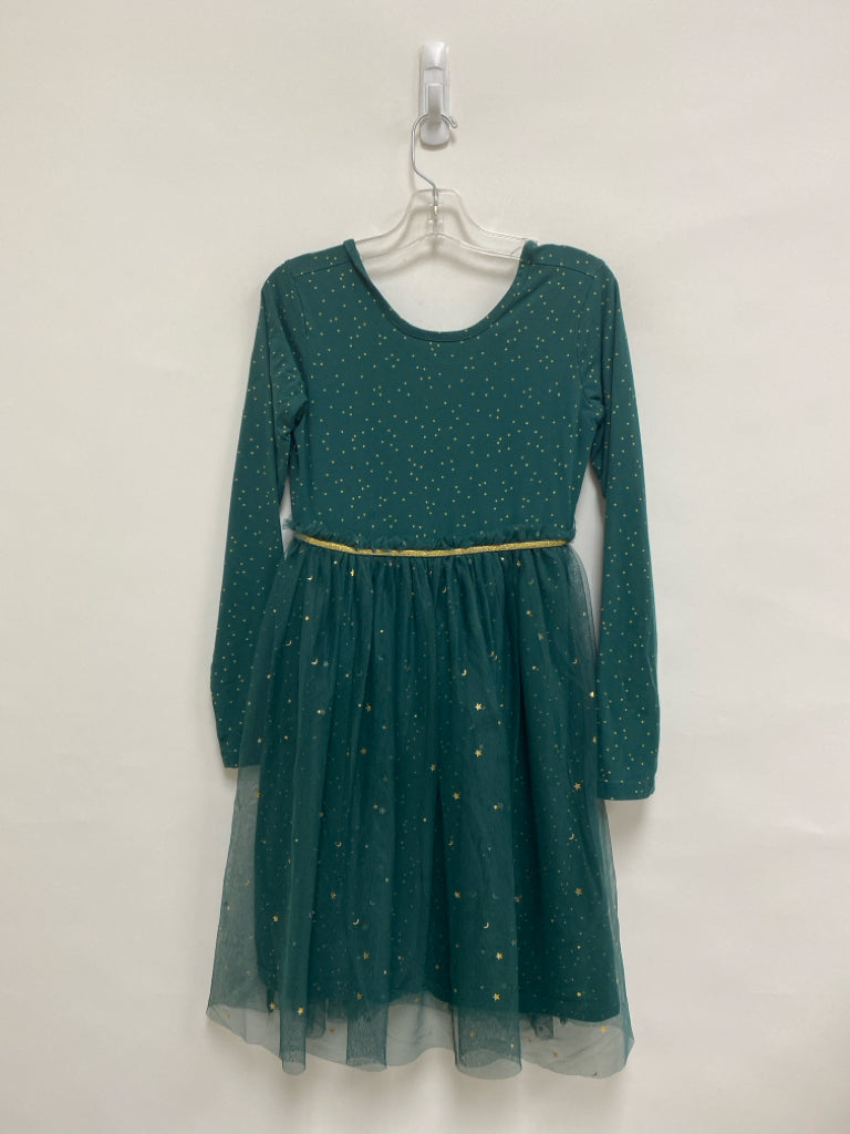 hanna Andersson SIZE 12 Dark Green Gold Dots Long Sleeve Tulle Girl&