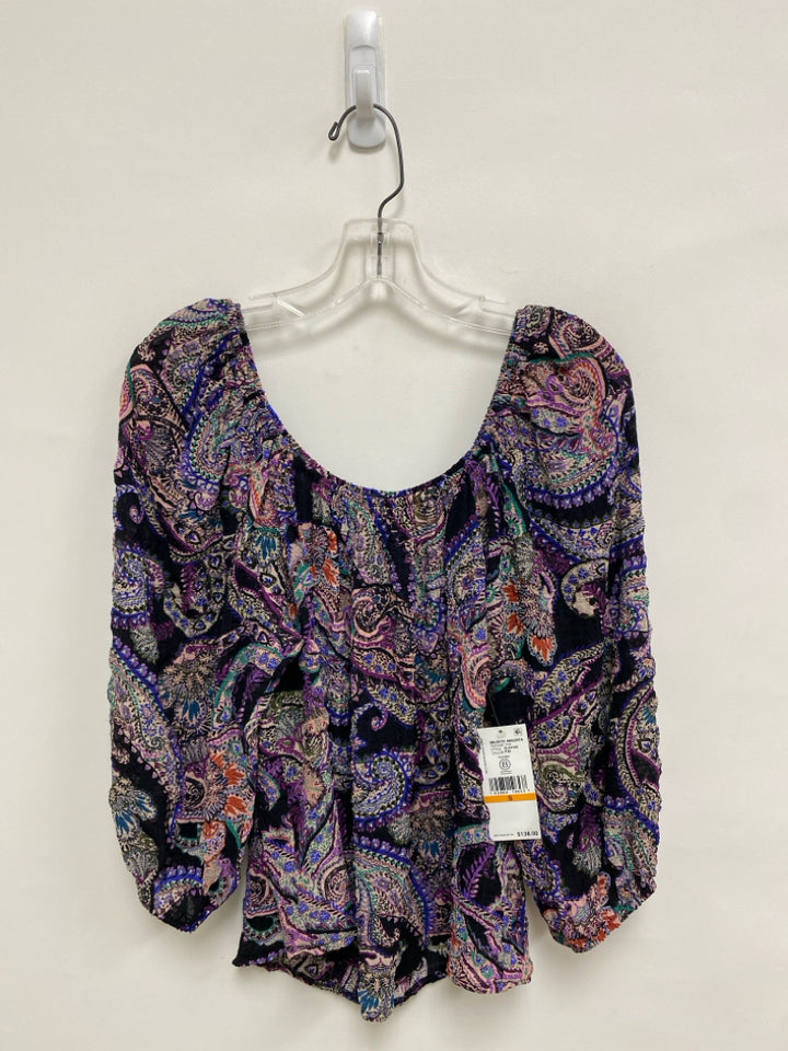 NWT Karen Kane Size S Purple Black/Blue Ladies Top
