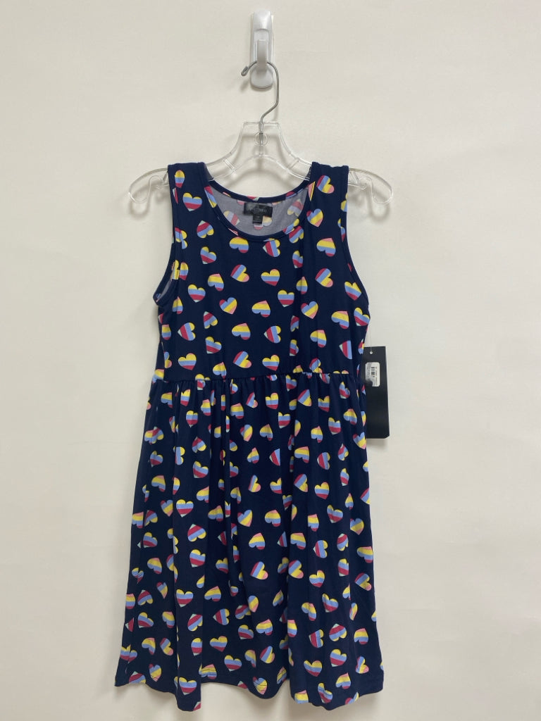 NWT SIZE 10 Navy Multi Color Hearts Sleeveless Girl&