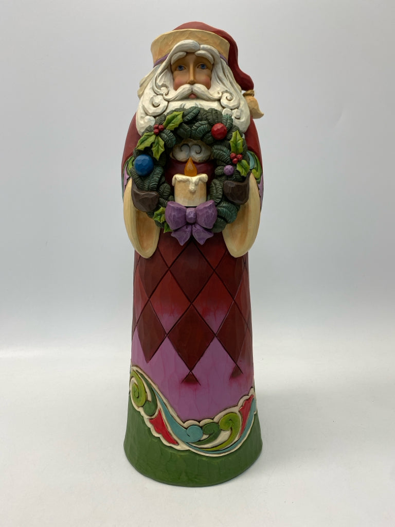 Jim Shore 28" Santa w/Wreath and Candle