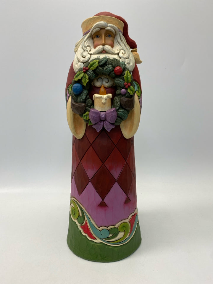 Jim Shore 28" Santa w/Wreath and Candle