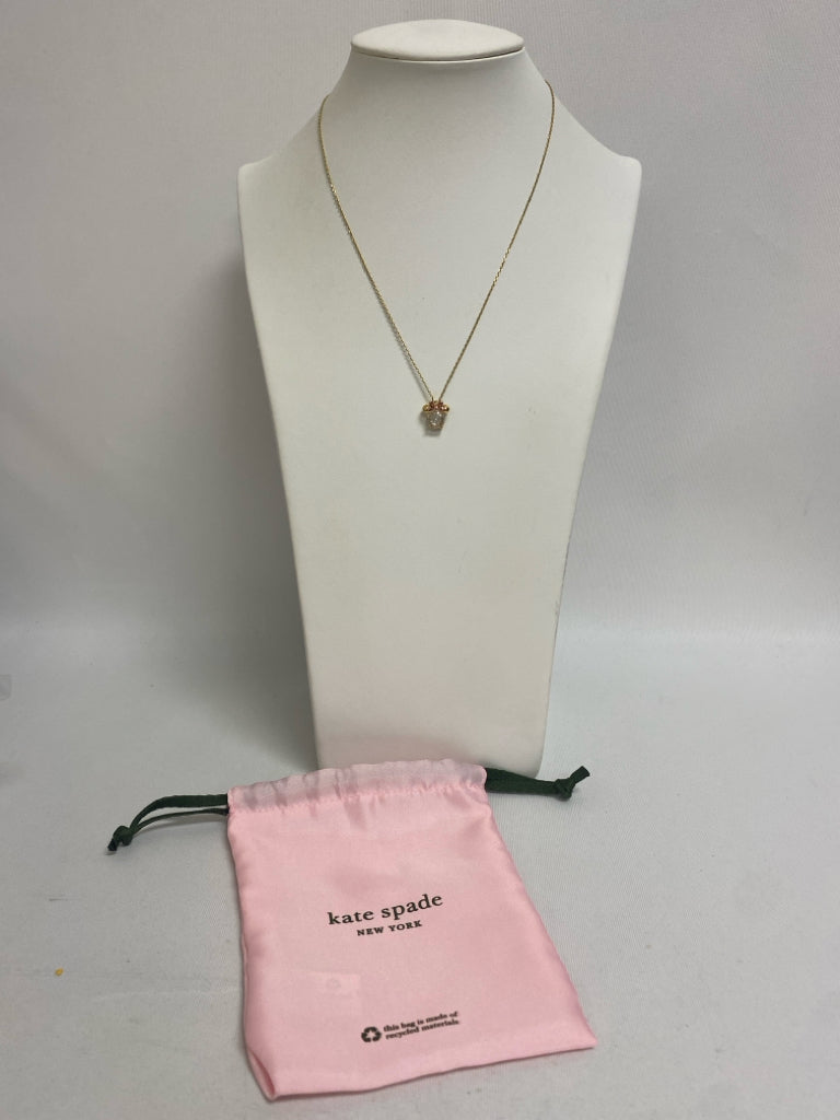 Kate Spade Gold Color Clear Minnie Necklace