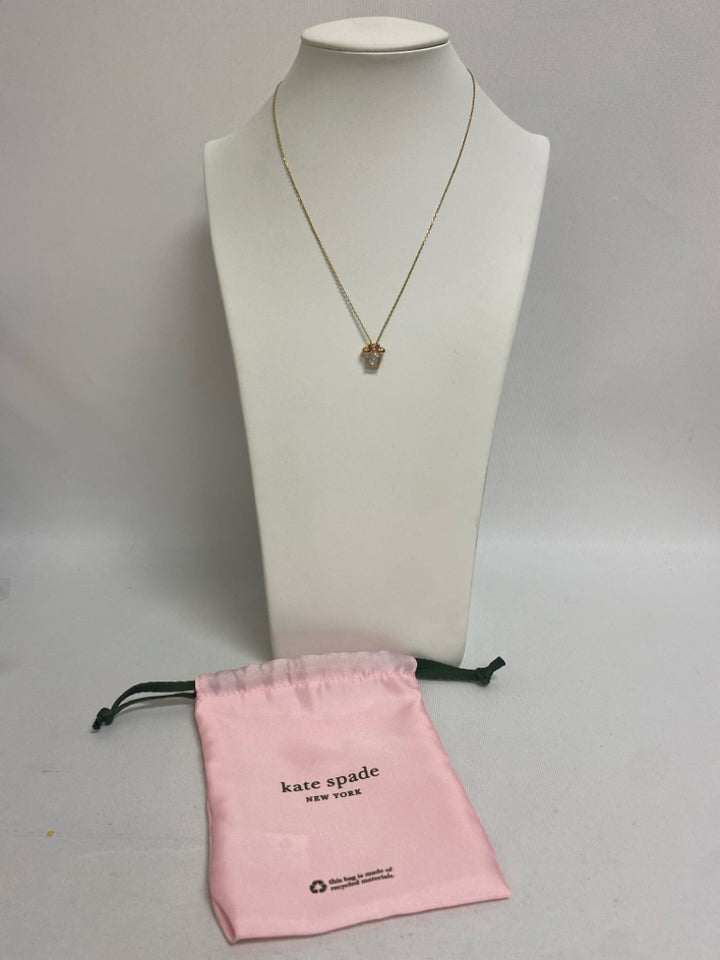 Kate Spade Gold Color Clear Minnie Necklace