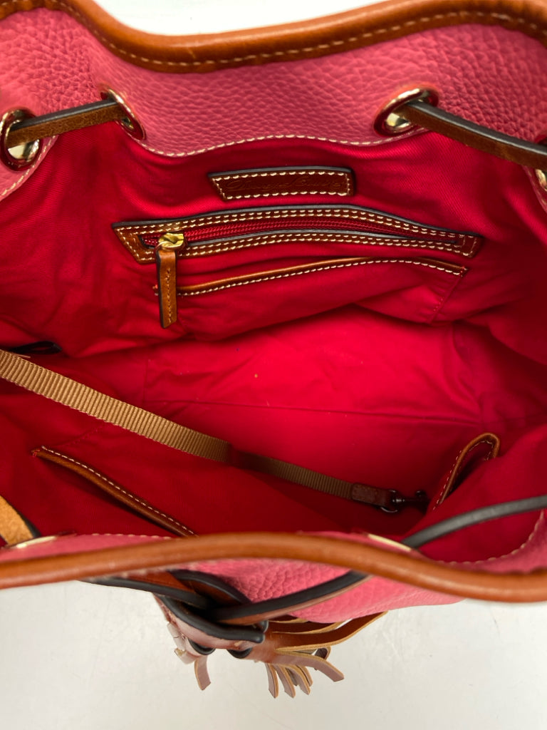 Dooney &amp; Bourke Pink Brown Drawstring(s) Handbag
