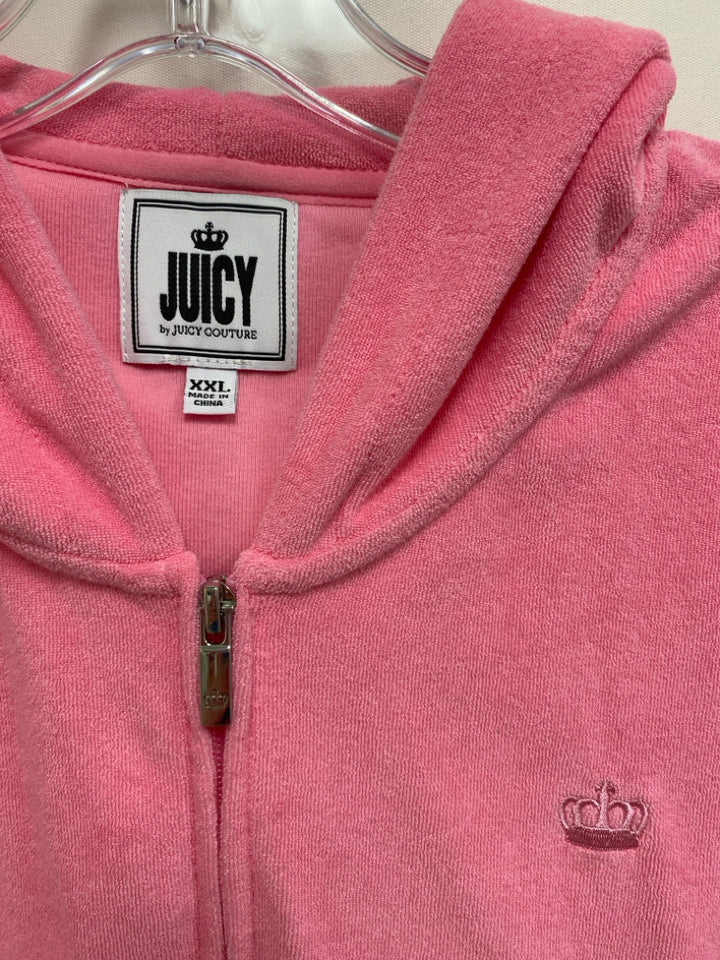 NWT Juicy  SIZE  XXL Pink Zip Down Hooded Plus Size Jacket