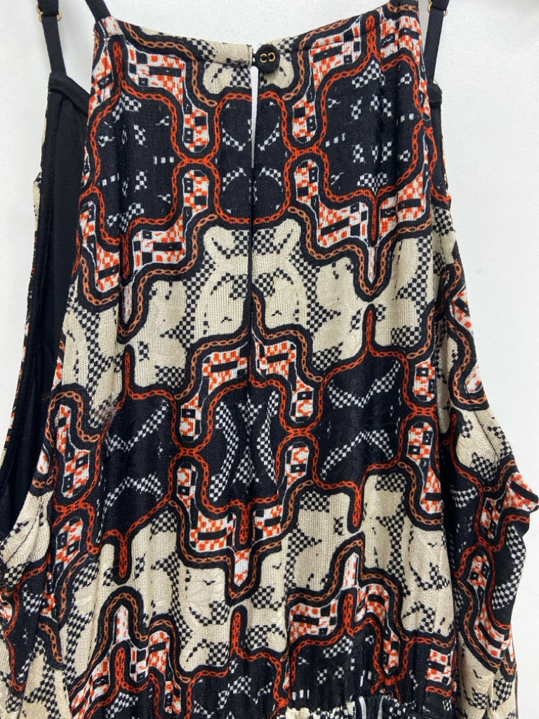 BHANUNI BY JYOTI Size 4 Black Tan/Multi Assorted Print Sleeveless Ladies Dress