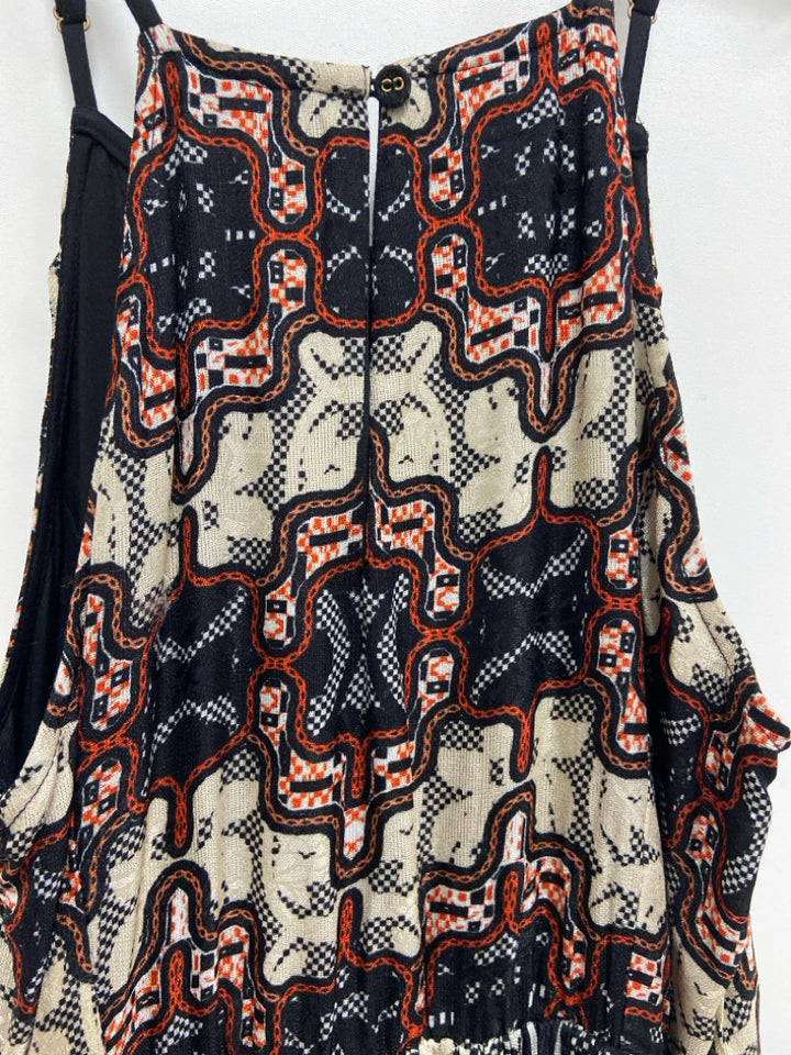 BHANUNI BY JYOTI Size 4 Black Tan/Multi Assorted Print Sleeveless Ladies Dress