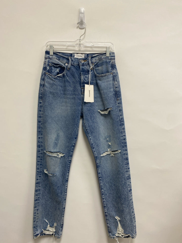 NWT FRAME Size 26 Blue Distressed Denim Ladies Jeans