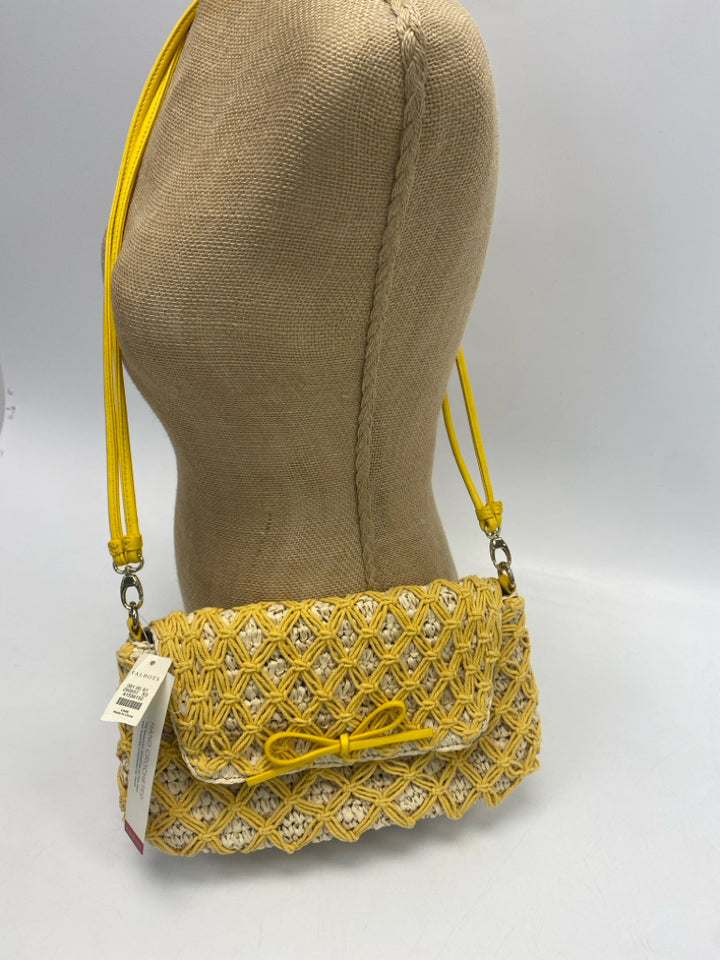 NWT Talbots Natural Yellow Crochet Crossbody