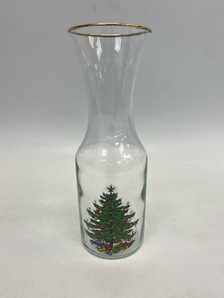 Clear Red/Multi Trees Glass Christmas