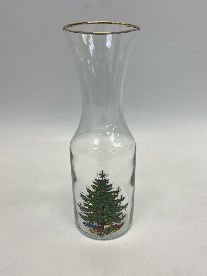 Clear Red/Multi Trees Glass Christmas