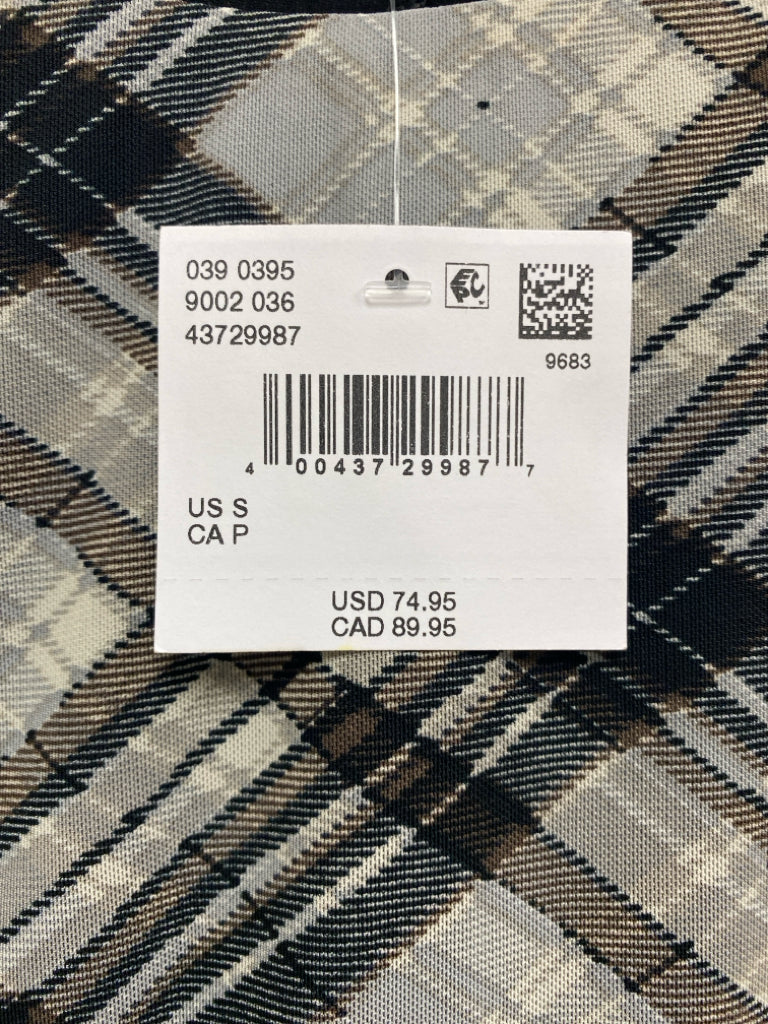 NWT American Eagle Size S Gray Black/Brown Plaid Ladies Dress
