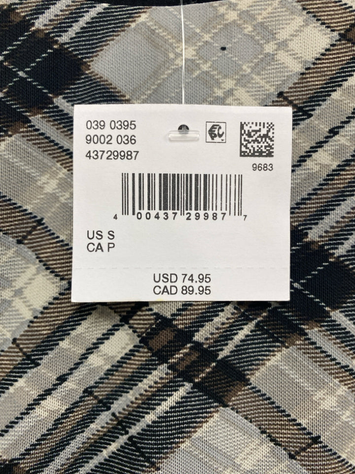 NWT American Eagle Size S Gray Black/Brown Plaid Ladies Dress