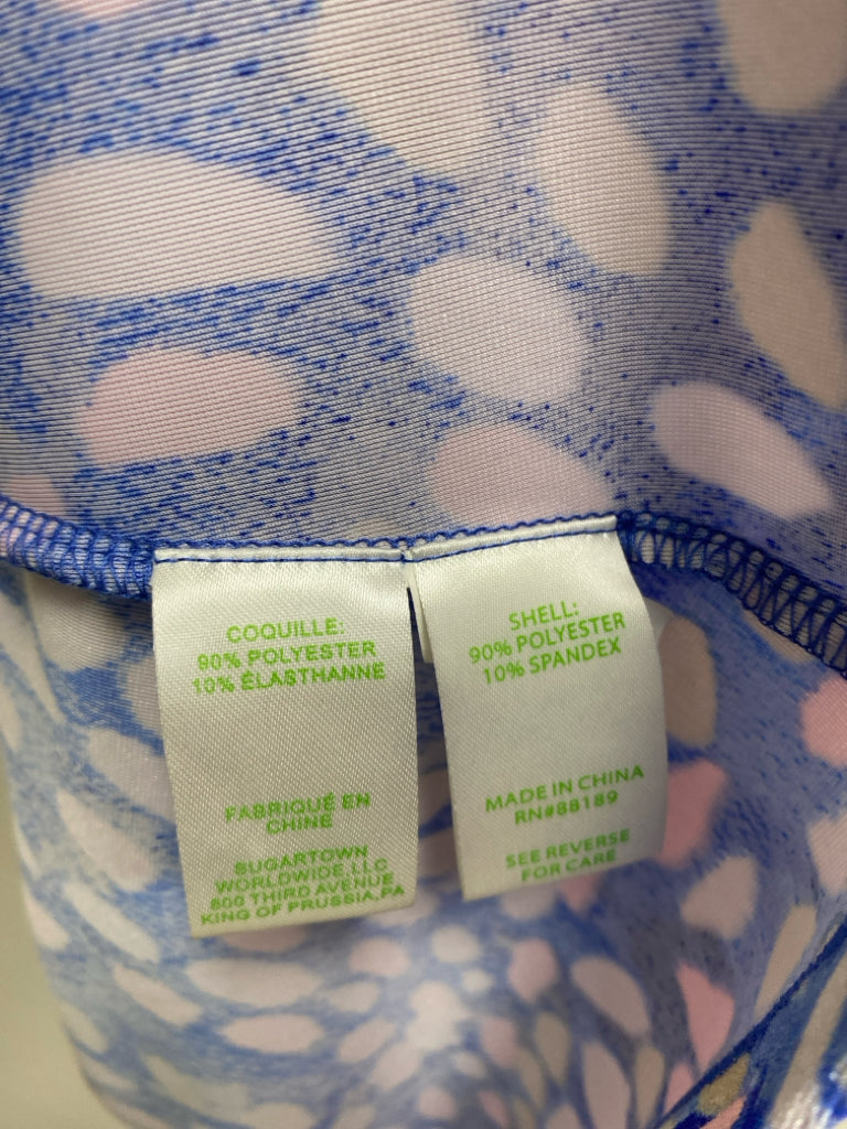 LILLY PULITZER Size M Blue White/Pink Shapes Ladies Dress